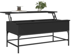 fekete szerelt fa és fém dohányzóasztal 100 x 50 x 45 cm