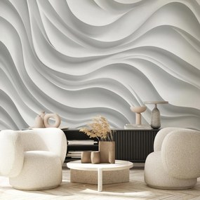 Fotótapéta - 3D fehér hullámok (147x102 cm)