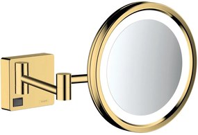 Hansgrohe AddStoris kozmetikai tükör 21.7x21.7 cm kerek világítással arany 41790990