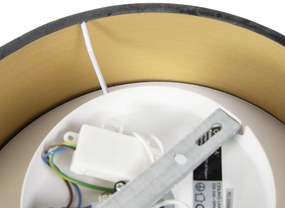 Modern mennyezeti lámpa szürke 30 cm arany belsővel - Drum