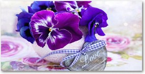 Fotó üvegkép Lila árvácskák 140x70