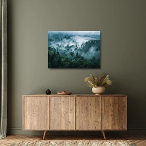 Üveg kép - Erdő ködben (70x50 cm)