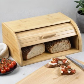Kesper 58582 bambusz kenyértartó, feltekerhető fedéllel, 40 x 17 x 27 cm