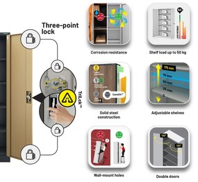 Fém iratszekrény JAN, 900 x 1850 x 400 mm, Eco Design: antracit/ dió
