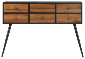 tömör újrahasznosított tíkfa tálalóasztal fiókkal 116x30x76 cm