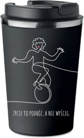 Prémium thermo bögre nyomott mintával Az Élet Egy Utazás kerékpár 350ml 0,35l KT_02