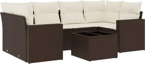 vidaXL 7 részes barna polyrattan kerti ülőgarnitúra párnákkal