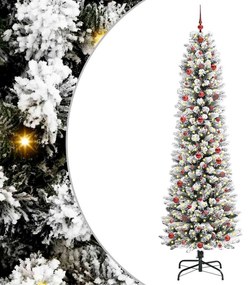 Mű karácsonyfa Zöld és fehér 240 cm PVC és Fém és Műanyag