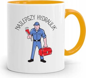 Sárga Bögre Ajándék A Legjobb Vízvezeték Szerelőnek fényképes nyomtatással