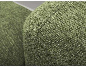 Zöld zsenília kinyitható-tárolóhelyes sarokkanapé (bal oldali-heverő résszel) Mele – Makamii