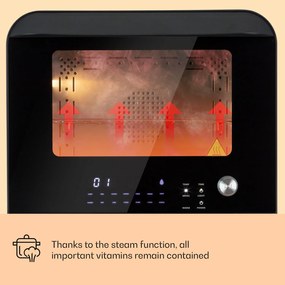 Klarstein Vita Pro, forrólevegős fritőz gőzfőzéssel, 2450 W, 18 l, 14 program, 800 ml víztartály