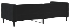 fekete bársony kanapéágy 90 x 200 cm