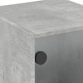 betonszürke kisszekrény üvegajtókkal 35 x 37 x 75,5 cm