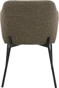 Barna kárpitozott karfás étkezőfotel Melilla – House Nordic