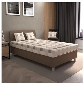 Kárpitozott ágy tárolóval és matraccal GEORGE 140x200 cm barna