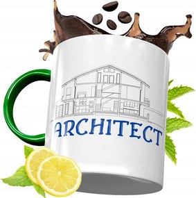 Zöld Bögre Építésznek Születésnapi Ajándék Nyomtatott Fényképpel