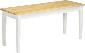 HOMCOM 2-Fős Fa Pad, Konyhai Pad Nappali Pad Konyhába, Bejáratba, 220 kg Teherbírás, Fenyőfa, Natúr+Fehér, 102 x 36 x 45 cm | Aosom
