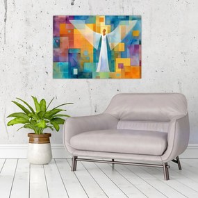 Üveg kép - Geometrikus angyal (70x50 cm)