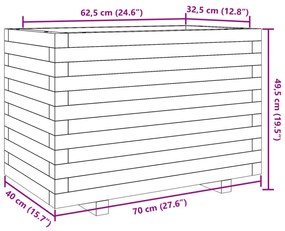 vidaXL fehér tömör fenyőfa virágláda 70 x 40 x 49,5 cm
