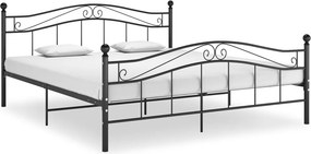 vidaXL fekete fém ágykeret 200 x 200 cm