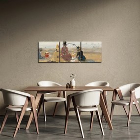 Kép - Eugène Boudin, On the Beach, Trouville, reprodukciók (órával) (90x30 cm)