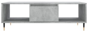 betonszürke szerelt fa dohányzóasztal 104 x 60 x 35 cm