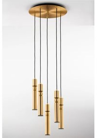 Jupiter 2020 - Csillár zsinóron ALAS 5xGU10/10W/230V arany