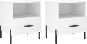 vidaXL 2 db fehér szerelt fa éjjeliszekrény 40 x 35 x 47,5 cm
