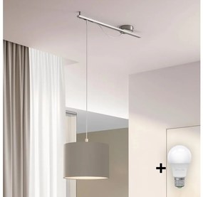 Eglo Eglo - LED Csillár zsinóron CALCENA 1xE27/60W/230V króm/taupe EG96795E