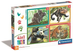 Állatos Baby Cuddles 4 az 1-ben puzzle Clementoni