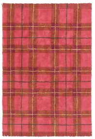 Piros mosható-kézi szövésű pamut szőnyeg 140x190 cm Tartan Vintage Red – Lorena Canals