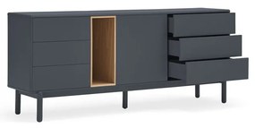 Sötétszürke alacsony komód 180x76 cm Corvo - Teulat