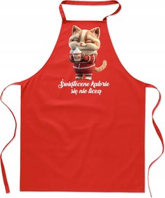 Női Konyhai Kötény férfi karácsonyi pamut nyomott mintás piros