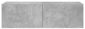 betonszürke fali TV-szekrény LED-világítással 100 x 35 x 31 cm