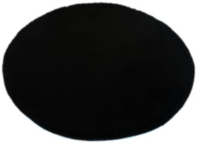 Fürdőszoba-szőnyeg COTTON Fekete - Fekete / Kör Ø 90 cm
