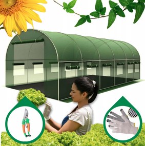 Nagy megerősített kerti fóliasátor PRÉMIUM 3 × 6 m + AJÁNDÉK