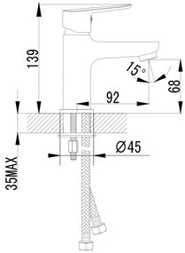 Sapho - SMALL mosdócsaptelep 13,9 cm, fényes króm