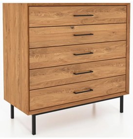 Natúr színű tölgyfa magas komód 97x95 cm Abies – The Beds