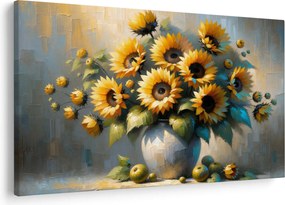 Kép – Napraforgós váza (90x60 cm)
