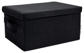 Fekete fedeles textil tárolódoboz 35x19x26 cm Soft Storage – Bigso Box of Sweden