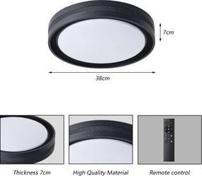 Brilagi - LED dimmelhető mennyezeti lámpa KREON LED/54W/230V 3000-6000K fekete átm. 38 cm +távirányító