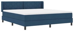 Boxspring ágy matraccal Kék 180 x 200 cm Szövet és Mérnöki Fa