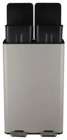 Szürkésbarna acél szelektív pedálos szemetes 2x30 l Aliya – Spirella