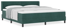 Boxspring Ágy Matracokkal Sötétzöld 180x200 cm Bársony