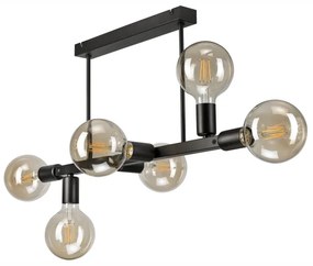 Csillár rúdon ASTRID 6xE27/60W/230V fekete