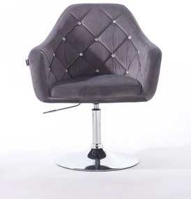 HR830 Grafit Modern Velúr Szék Krómozott lábbal