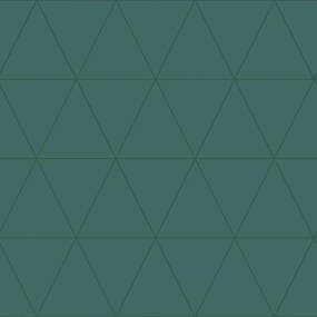 Zöld, Háromszög Alakú Rombusz Csíkos Flizelin Tapéta