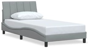 világosszürke szövet ágykeret matrac nélkül Hanko 100x200 cm