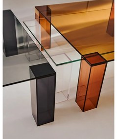 Barna üveg dohányzóasztal 85x85 cm Adularia – Kave Home