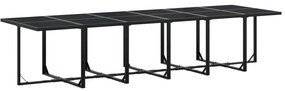 17 részes fekete polyrattan kerti étkezőgarnitúra